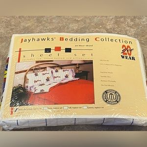 Brand New Vintage Kansas Jayhawks Bedding Collection Twin Sheet Set